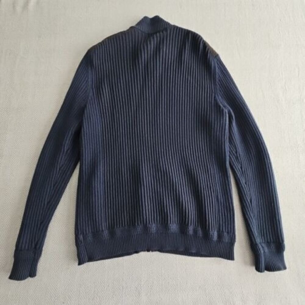 Calvin Klein Sweater Men's XL Cotton Full Zip Jacket Shoulder Patch BLUE - Picture 2 of 16